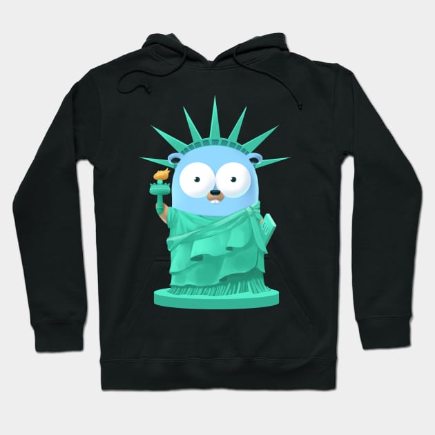 Golang Gopher Go Liberty Hoodie by clgtart